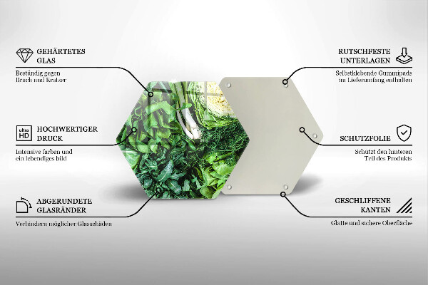 Kuchynská doska zo skla Zelená zelenina