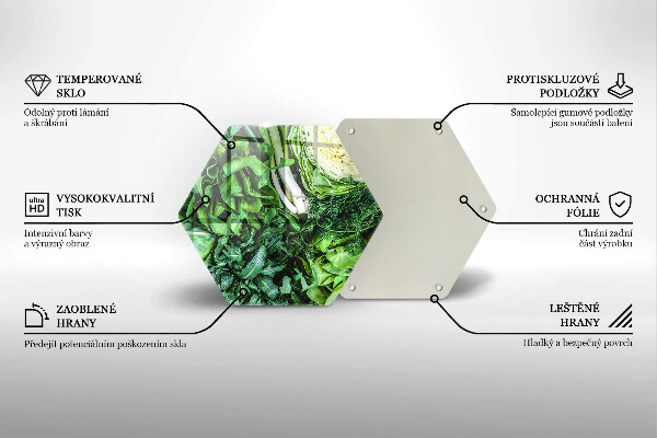 Kuchynská doska zo skla Zelená zelenina
