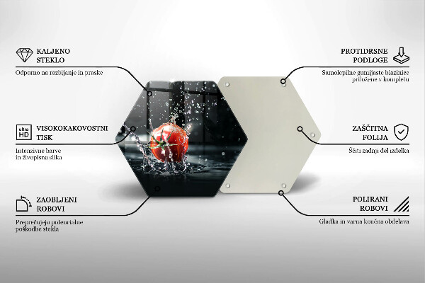 Kuchynská doska zo skla Paradajka vo vode