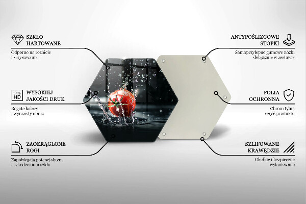 Kuchynská doska zo skla Paradajka vo vode