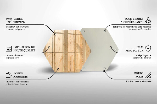 Kuchynská doska zo skla Jemné drevené dosky