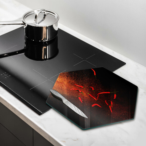 Kuchynská doska zo skla Horúce čili papričky