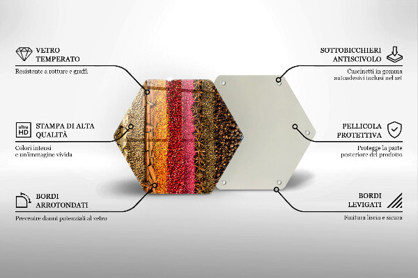 Kuchynská doska zo skla Farebné korenie