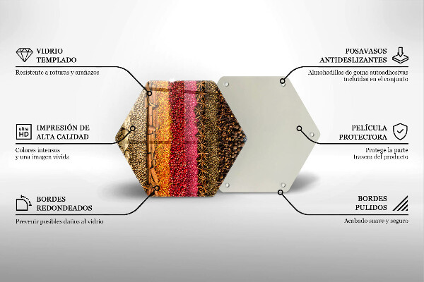 Kuchynská doska zo skla Farebné korenie