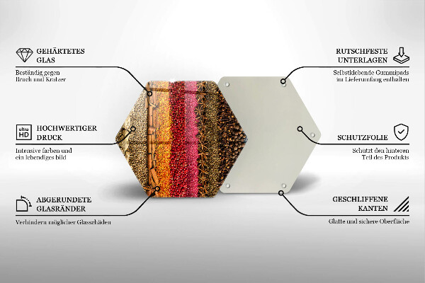 Kuchynská doska zo skla Farebné korenie