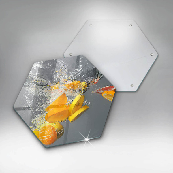 Kuchynská doska veľká zo skla Citróny vo vode