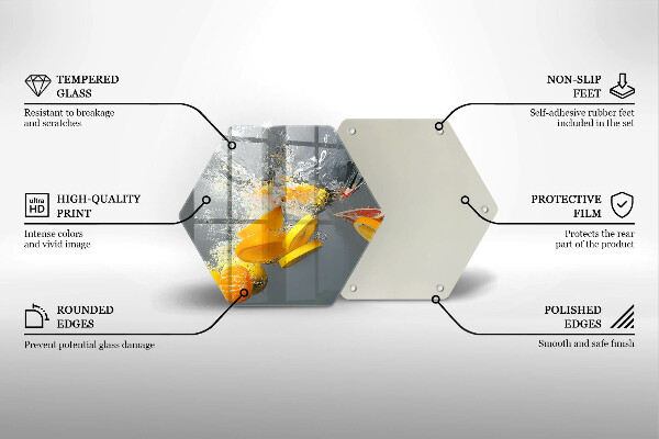 Kuchynská doska veľká zo skla Citróny vo vode