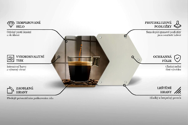 Kuchynská doska veľká zo skla Sklo a kávové zrná