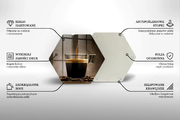 Kuchynská doska veľká zo skla Sklo a kávové zrná
