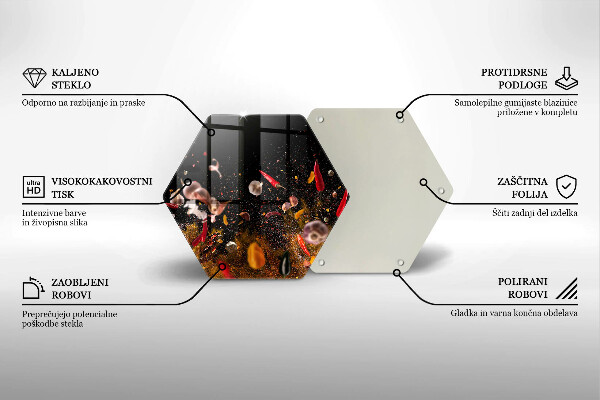Kuchynská doska veľká zo skla Horúce korenie