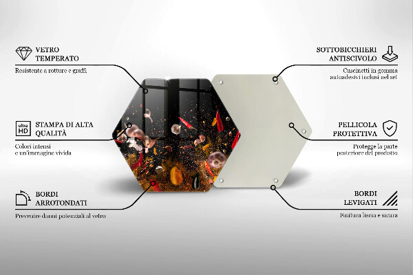 Kuchynská doska veľká zo skla Horúce korenie