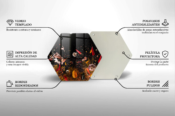 Kuchynská doska veľká zo skla Horúce korenie
