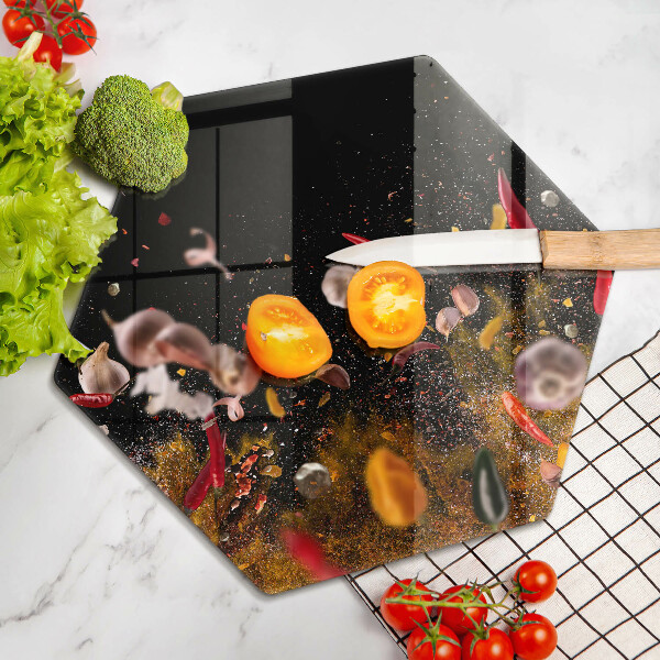 Kuchynská doska veľká zo skla Horúce korenie