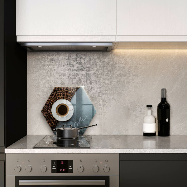 Kuchynská doska veľká zo skla Kávové zrná a šálka