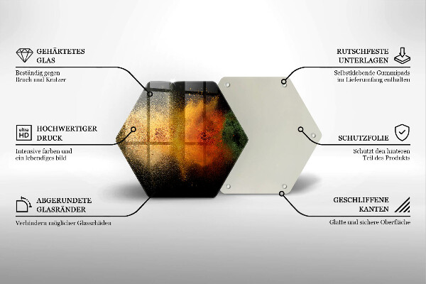 Kuchynská doska veľká zo skla Farebné korenie