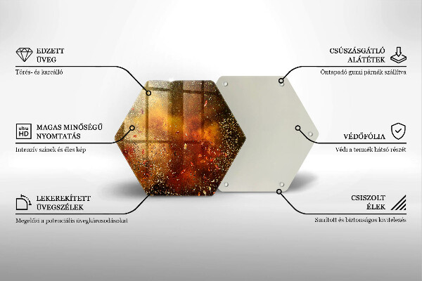Kuchynská doska veľká zo skla Farebné korenie
