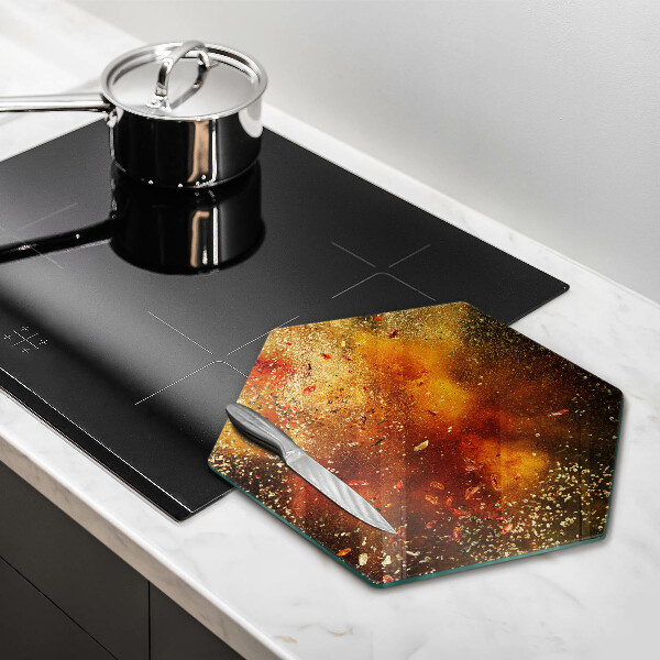 Kuchynská doska veľká zo skla Farebné korenie