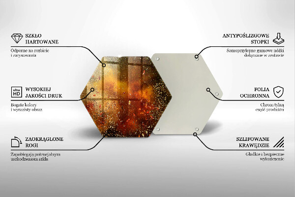 Kuchynská doska veľká zo skla Farebné korenie