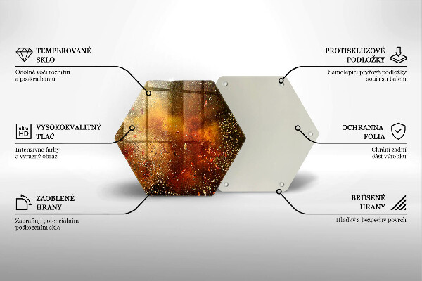 Kuchynská doska veľká zo skla Farebné korenie