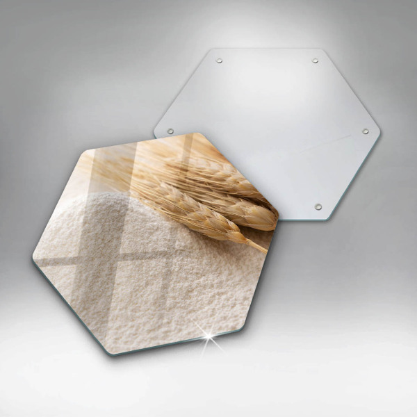 Kuchynská doska veľká zo skla Múka a obilné klasy