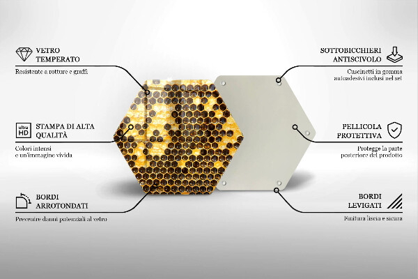 Kuchynská doska veľká zo skla Voštinový