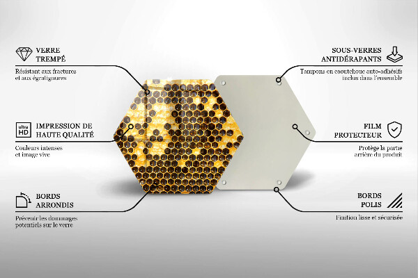 Kuchynská doska veľká zo skla Voštinový