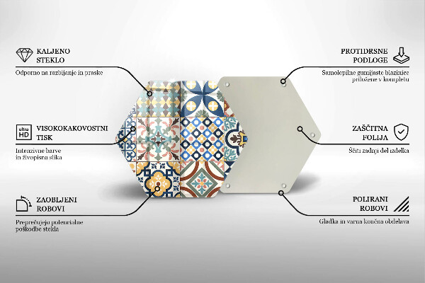 Kuchynská doska veľká zo skla Dekoratívne dlaždice