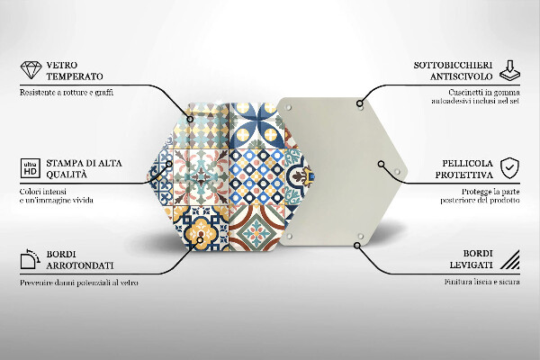 Kuchynská doska veľká zo skla Dekoratívne dlaždice