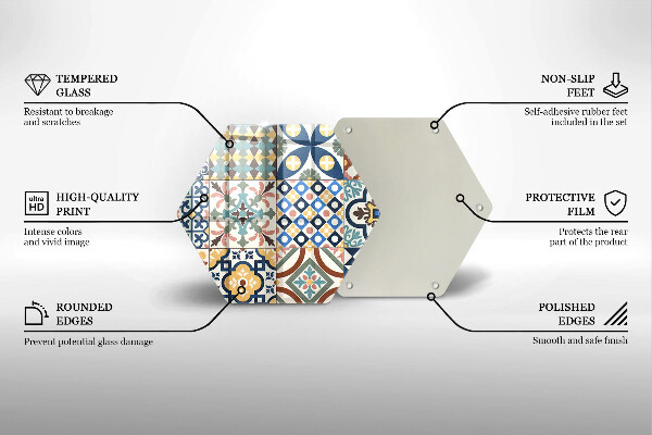 Kuchynská doska veľká zo skla Dekoratívne dlaždice