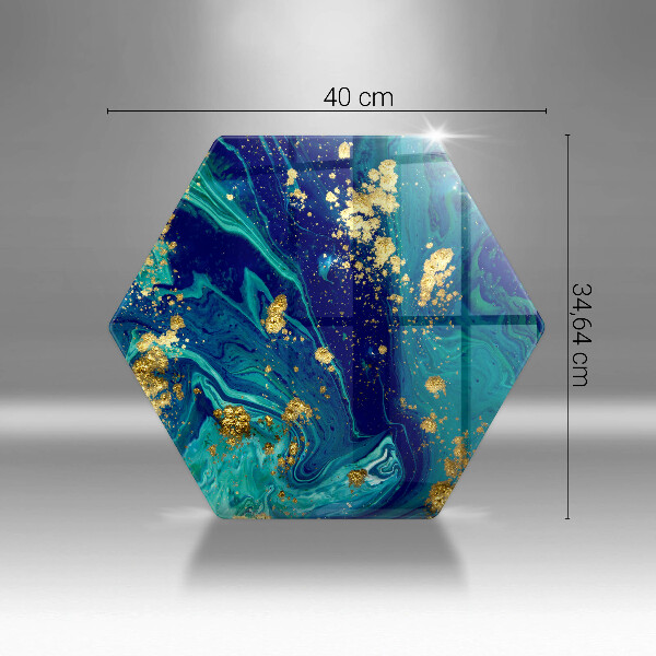 Kuchynská doska veľká zo skla Abstrakcia so zlatom