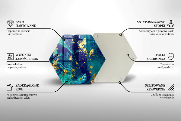 Kuchynská doska veľká zo skla Abstrakcia so zlatom
