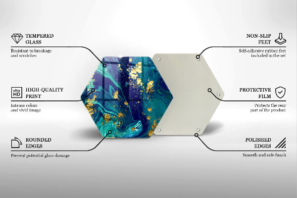 Kuchynská doska veľká zo skla Abstrakcia so zlatom