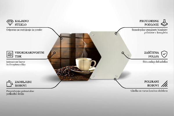 Kuchynská doska veľká zo skla Drevená šálka na kávu