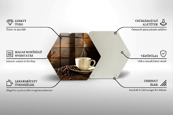 Kuchynská doska veľká zo skla Drevená šálka na kávu