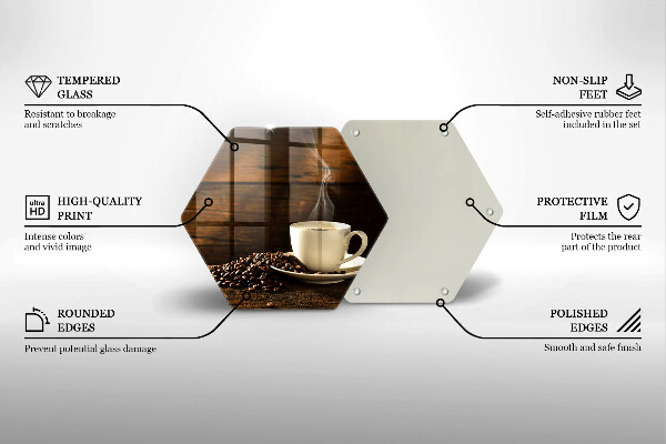 Kuchynská doska veľká zo skla Drevená šálka na kávu
