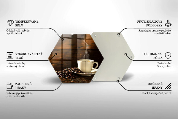 Kuchynská doska veľká zo skla Drevená šálka na kávu