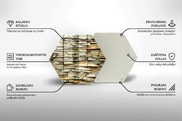 Kuchynská doska veľká zo skla Dekoratívne kamene