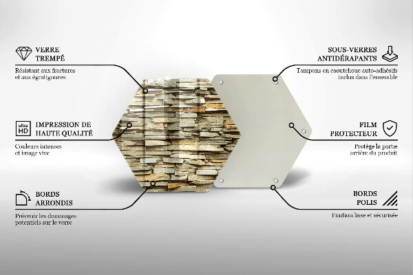 Kuchynská doska veľká zo skla Dekoratívne kamene