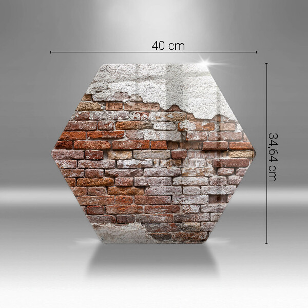 Kuchynská doska veľká zo skla Stará tehlová a betónová stena