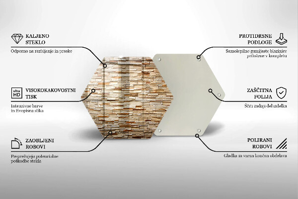 Kuchynská doska veľká zo skla Textúra dekoratívnych kameňov