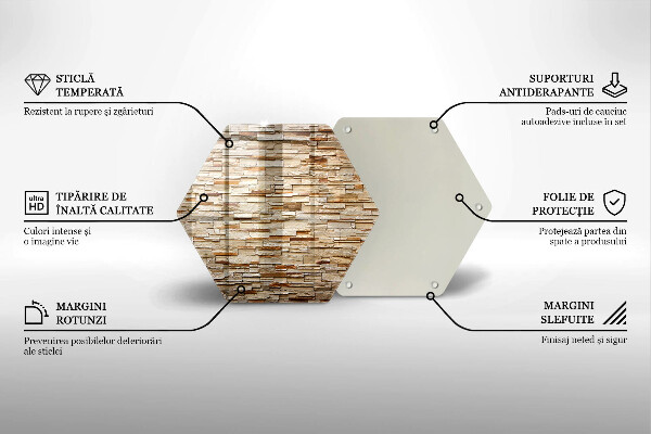 Kuchynská doska veľká zo skla Textúra dekoratívnych kameňov