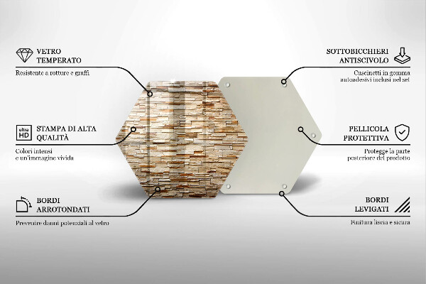 Kuchynská doska veľká zo skla Textúra dekoratívnych kameňov