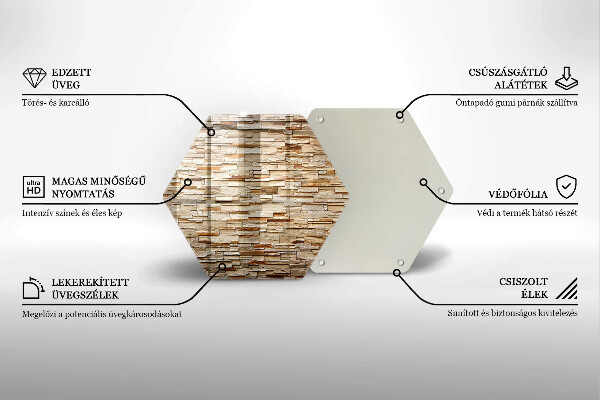 Kuchynská doska veľká zo skla Textúra dekoratívnych kameňov