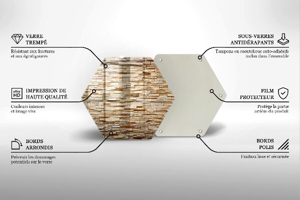 Kuchynská doska veľká zo skla Textúra dekoratívnych kameňov