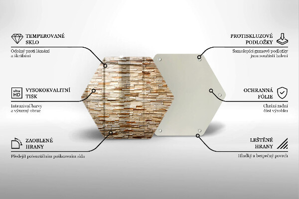 Kuchynská doska veľká zo skla Textúra dekoratívnych kameňov