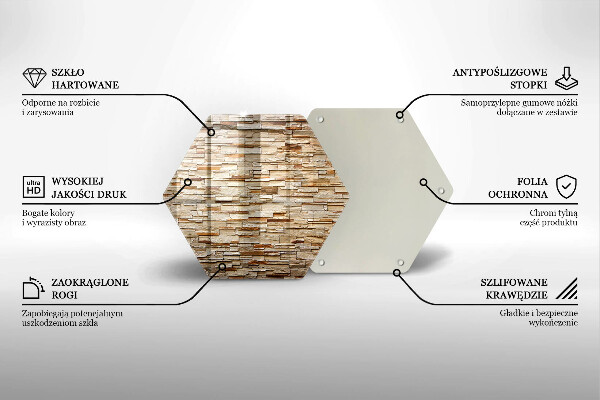 Kuchynská doska veľká zo skla Textúra dekoratívnych kameňov