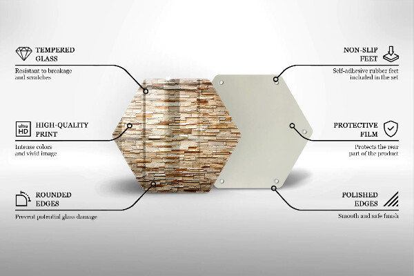 Kuchynská doska veľká zo skla Textúra dekoratívnych kameňov
