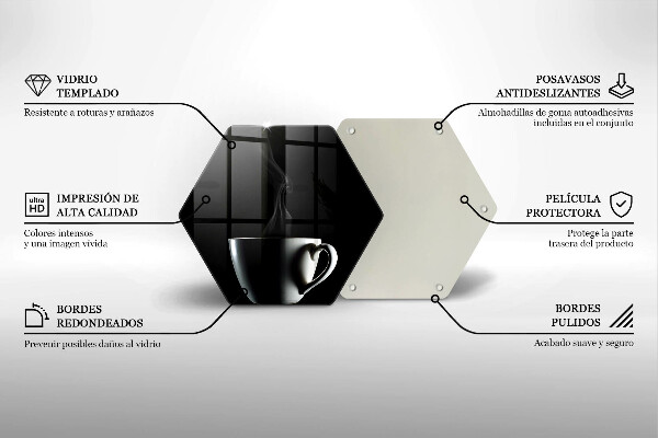 Kuchynská doska veľká zo skla Šálka čaju
