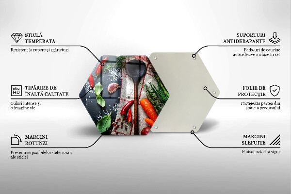 Kuchynská doska veľká zo skla Kuchynské jedlo