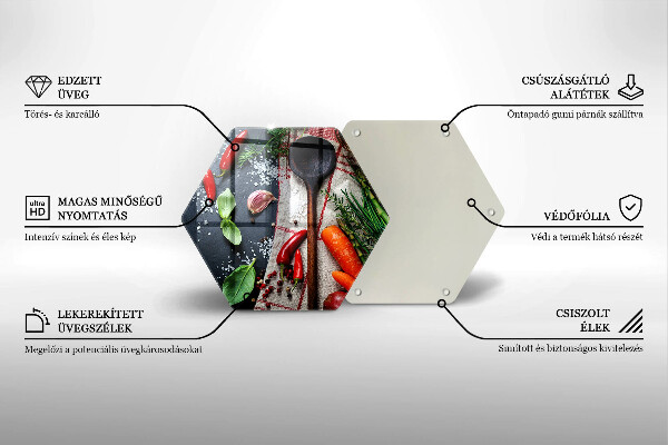 Kuchynská doska veľká zo skla Kuchynské jedlo